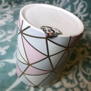 🌹🔸Orange Gemstone Silver Rose Ring🔸🌹